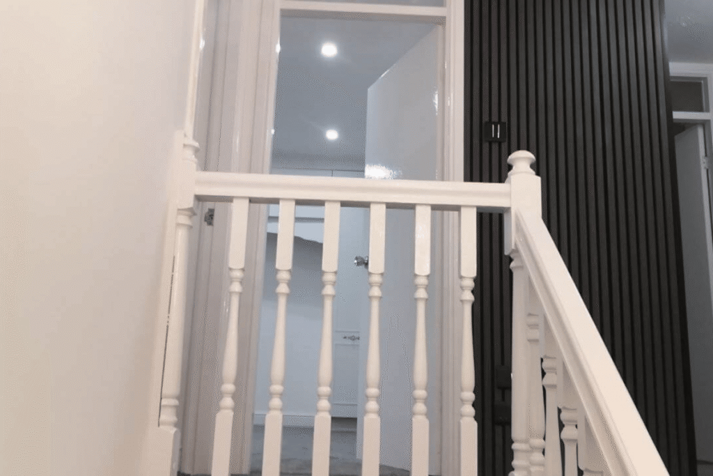 Staircase renovation in Trafford white banister by Renovat Construction