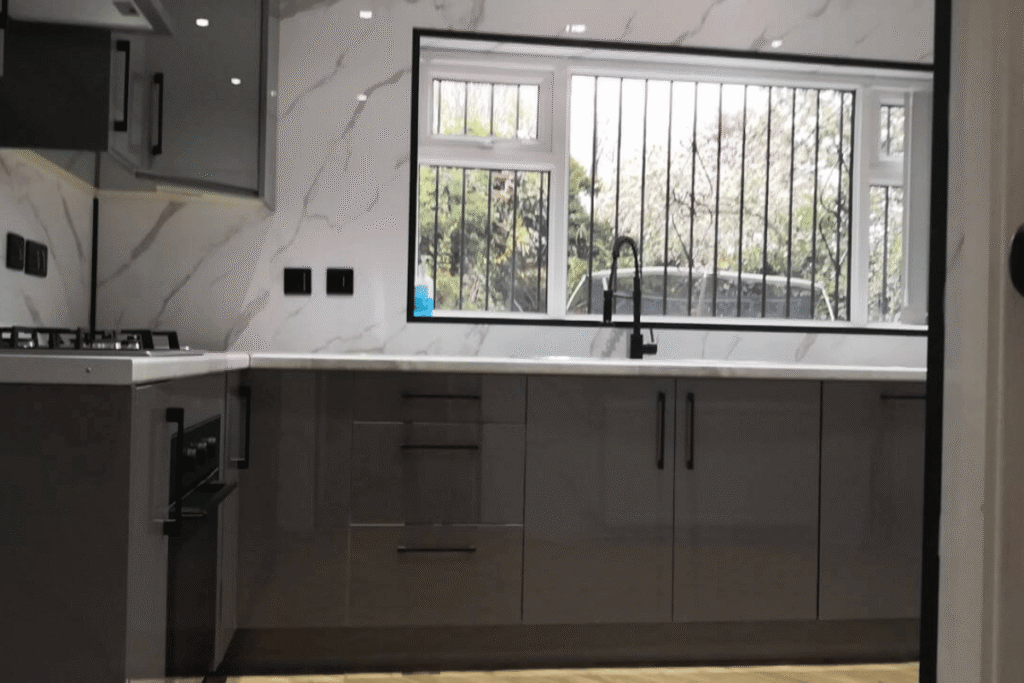 Bathroom renovation in Bolton mirror and window by Renovat Construction